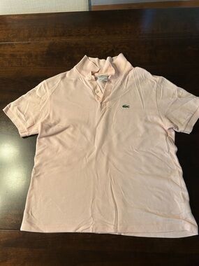 Lacoste women  Pique Polo Shirt - Pale Pink with Green Crocodile